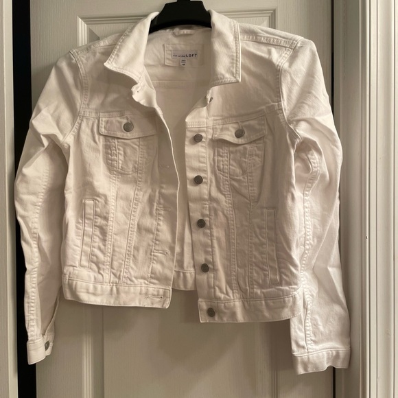 LOFT Classic White Jean Jacket youth medium - Picture 1 of 4